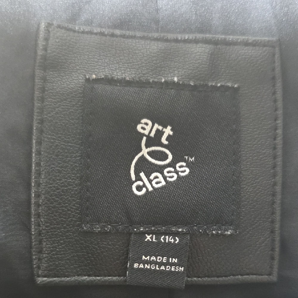 Art Class Girls Black Faux Leather Moto Jacket - Picture 2 of 8